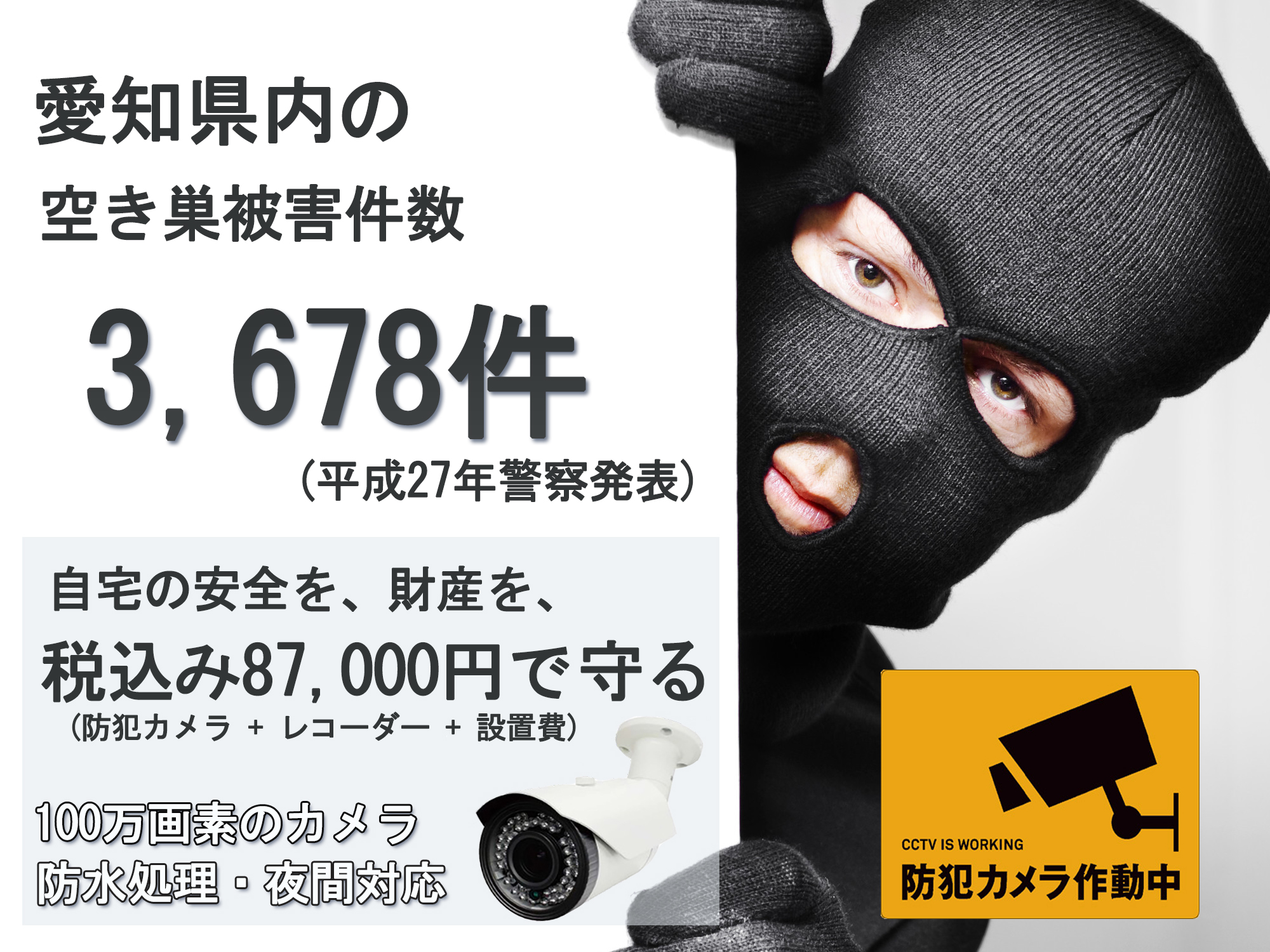 愛知県・東海地方での防犯カメラ設置実績多数